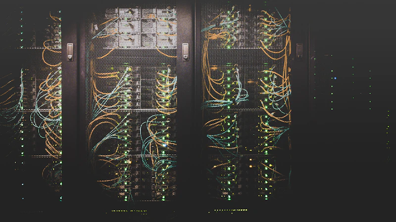 Serverschränke im Rechenzentrum