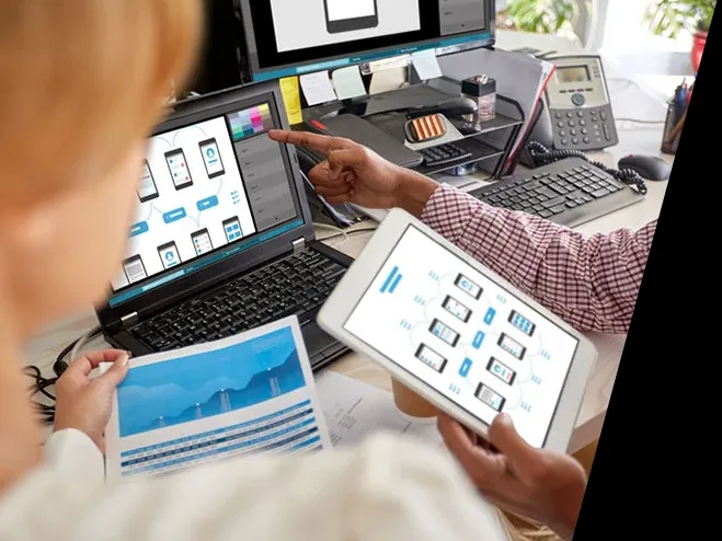 Anwendungen synchron auf Laptop, Tablet und Smartphone
