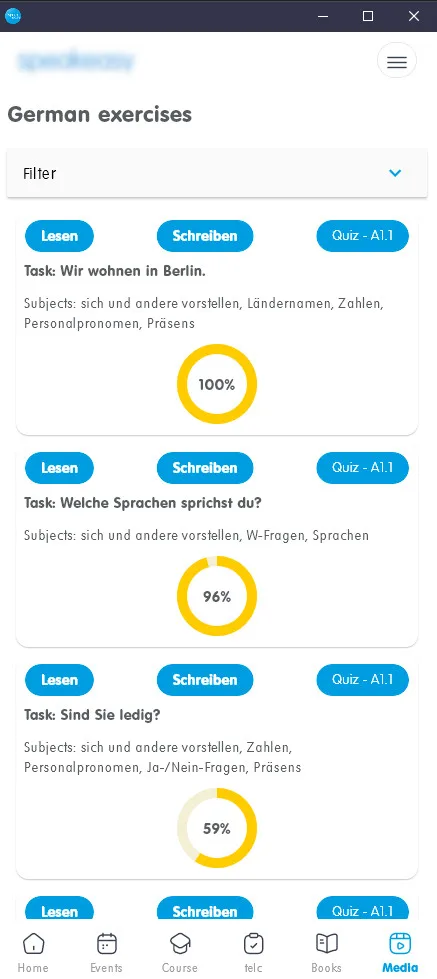 Campus-App — Mobile Lernplattform für Sprachschulen — Screenshot 2
