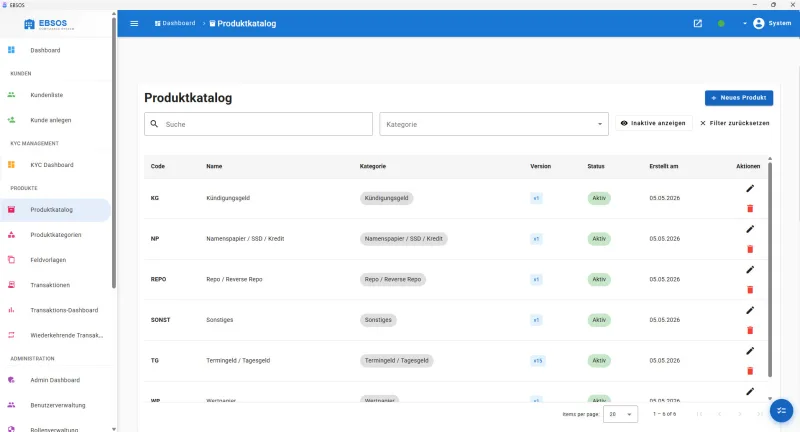 EBSOS — Compliance-Plattform für Finanzintermediäre — Screenshot 3