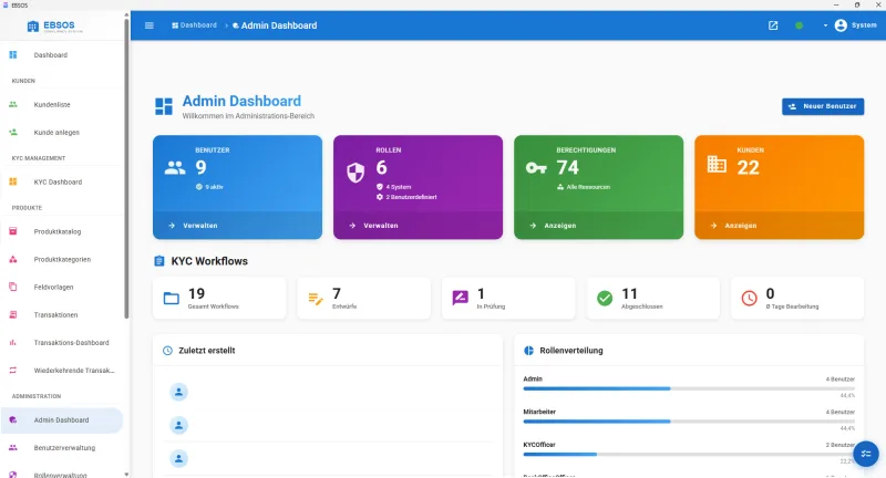 EBSOS — Compliance-Plattform für Finanzintermediäre — Screenshot 4