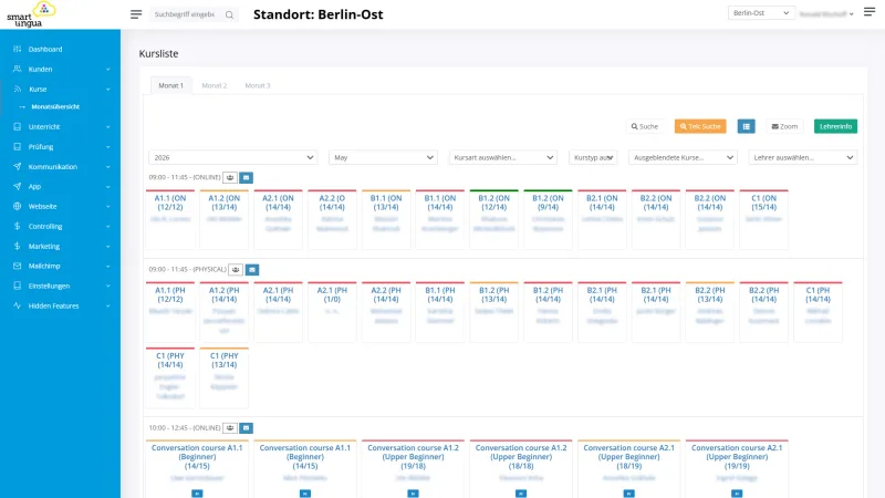 Smartlingua — Verwaltungssoftware für Sprachschulen — Screenshot 2