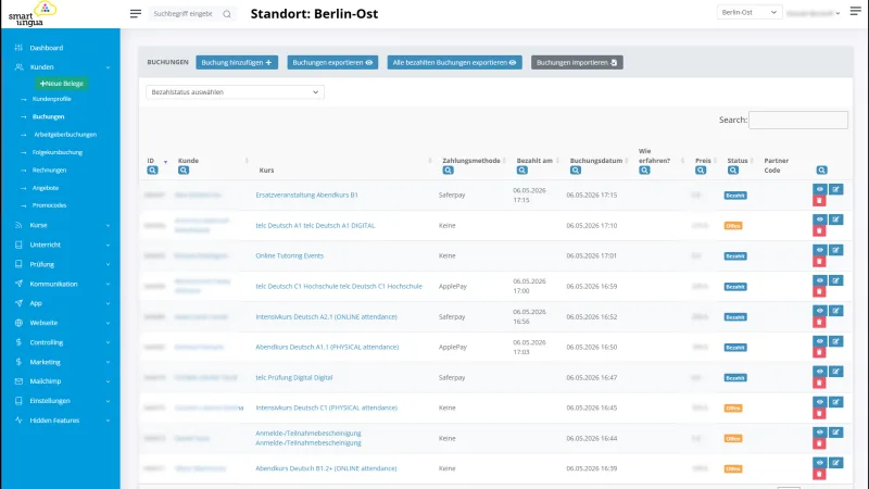 Smartlingua — Verwaltungssoftware für Sprachschulen — Screenshot 4